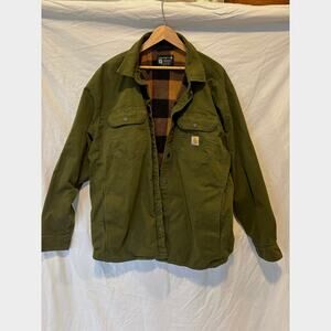 Carhartt Men's Rugged Flex Relaxed Fit Canvas Fleece-lined Shirt Jacket. Sz XL.
